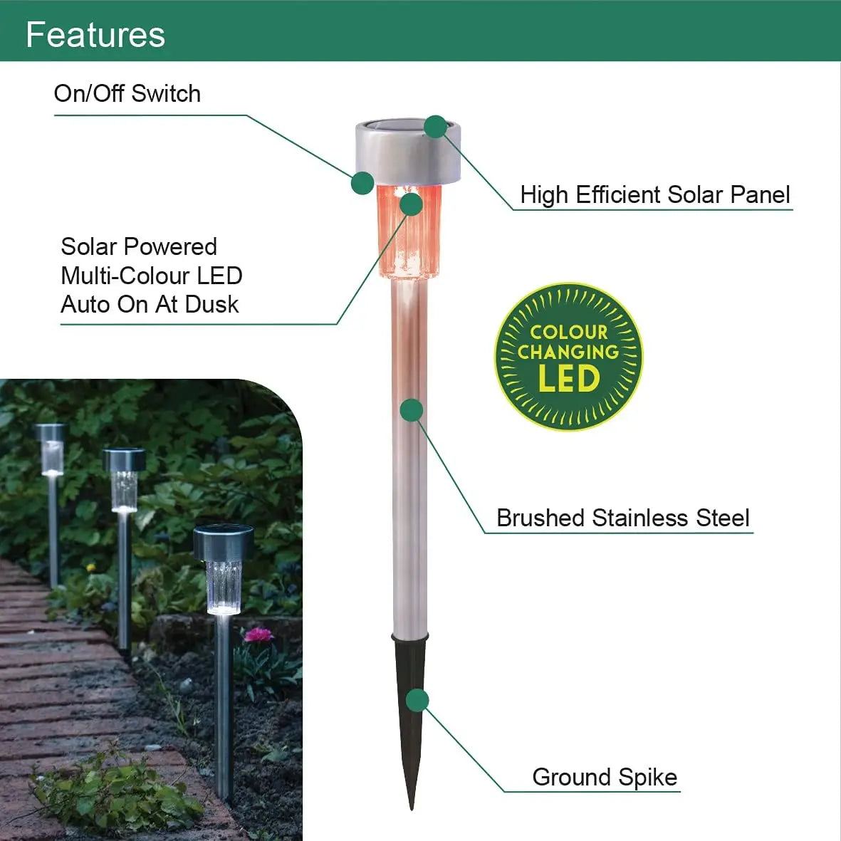 Solar Outdoor Lights, Waterproof
