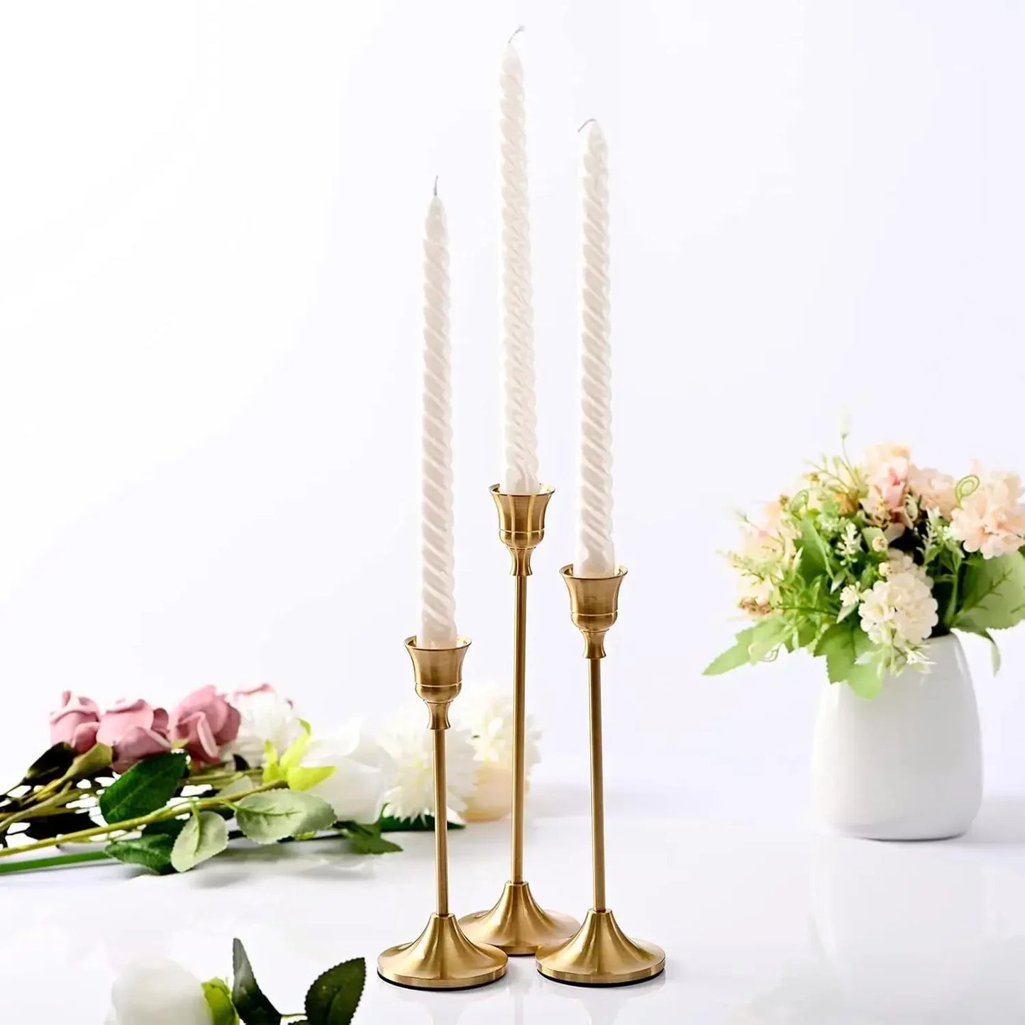 Vintage Taper Silhouette Candle Sticks – Set of 3 in Copper or Gold
