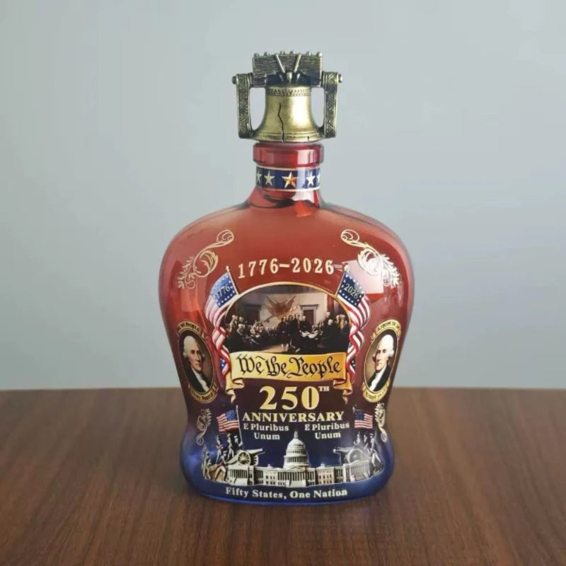 US 250th Anniversary We The People Whiskey Decanter, Decorative Glass Bottle for 4th of July Party & Home Bar Display