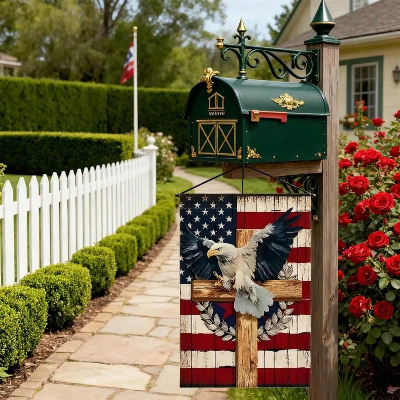 12x18" Double Sided Garden Flag, Patriotic Eagle, USA Outdoor Holiday Decor