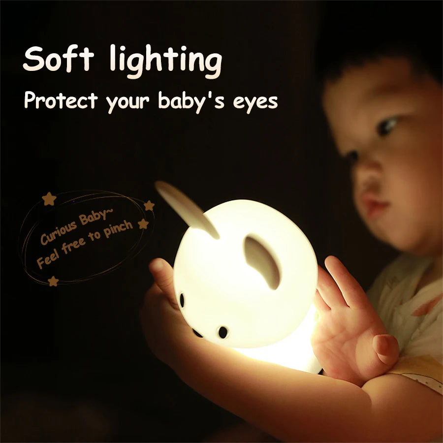 LED Night Light, Rabbit Animal, Dimmable USB Rechargeable