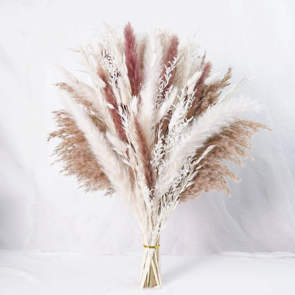 Dried Pampas Grass Decor 80-110 PCS with Bunny Tails