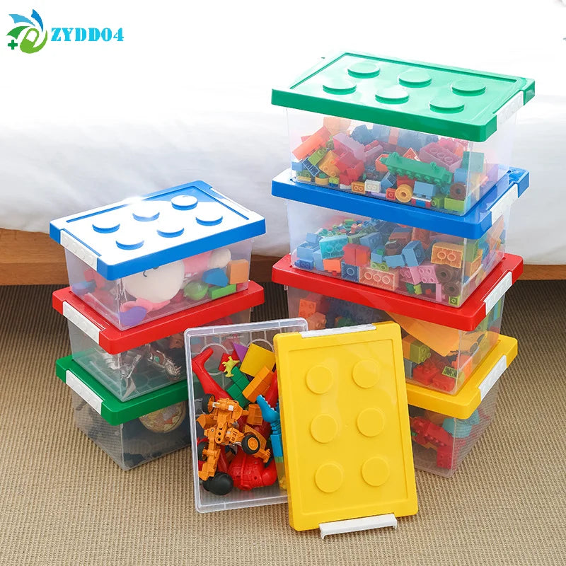 Kids Building Block Storage Box – 1‑Piece Plastic Toy Organizer & Snack Case Container