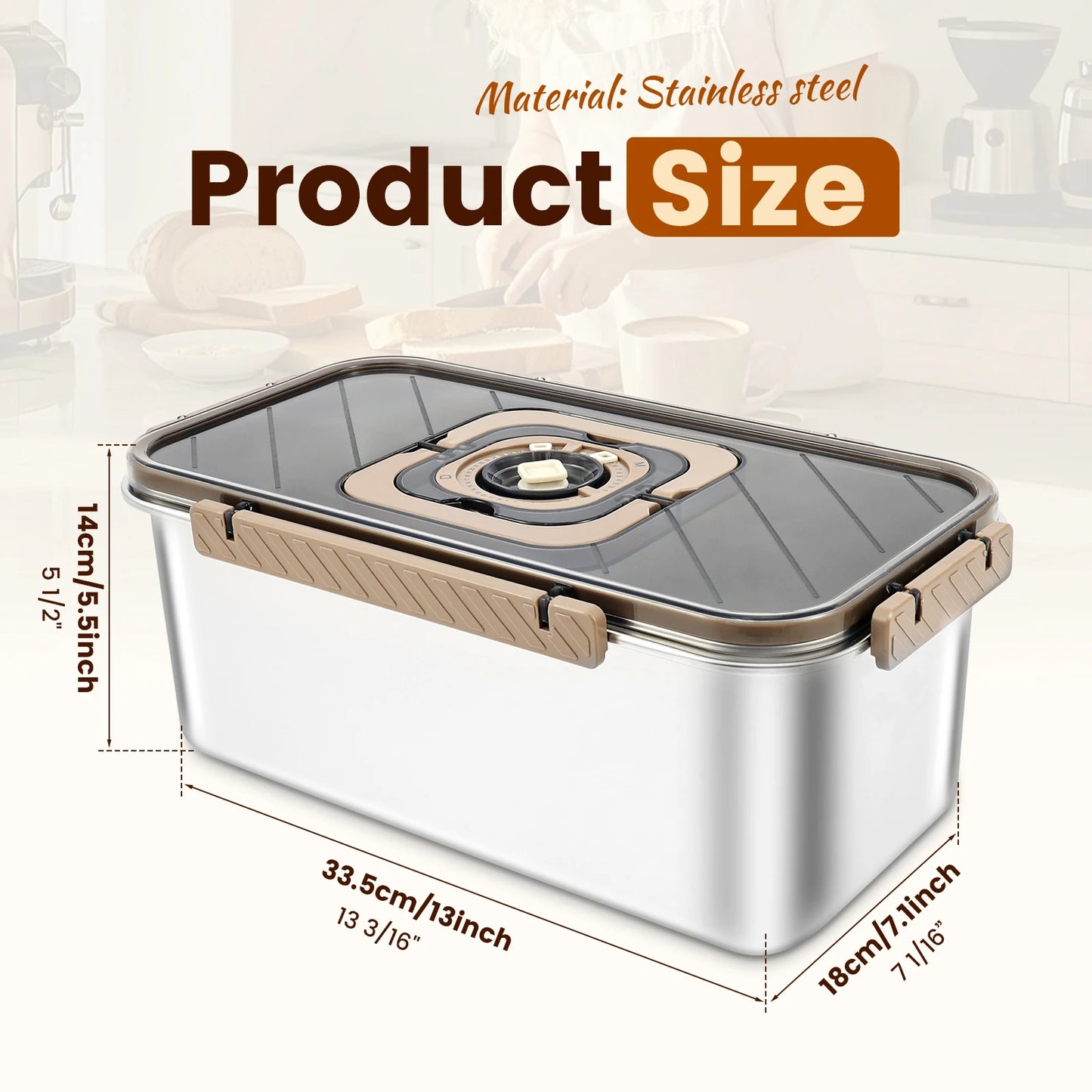 Steel Bread Box with Handle