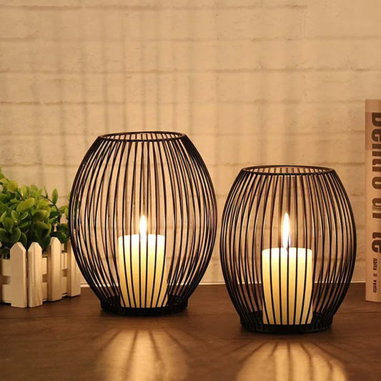 Vintage‑Style Iron Orb Lantern – Matte Black Candle Holder for Cozy, Elegant Home Decor