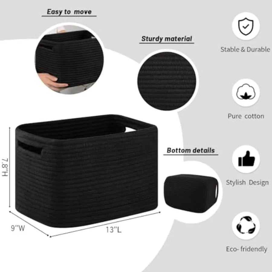 Minimalist Woven Closet Organizer Bins | Set of 4