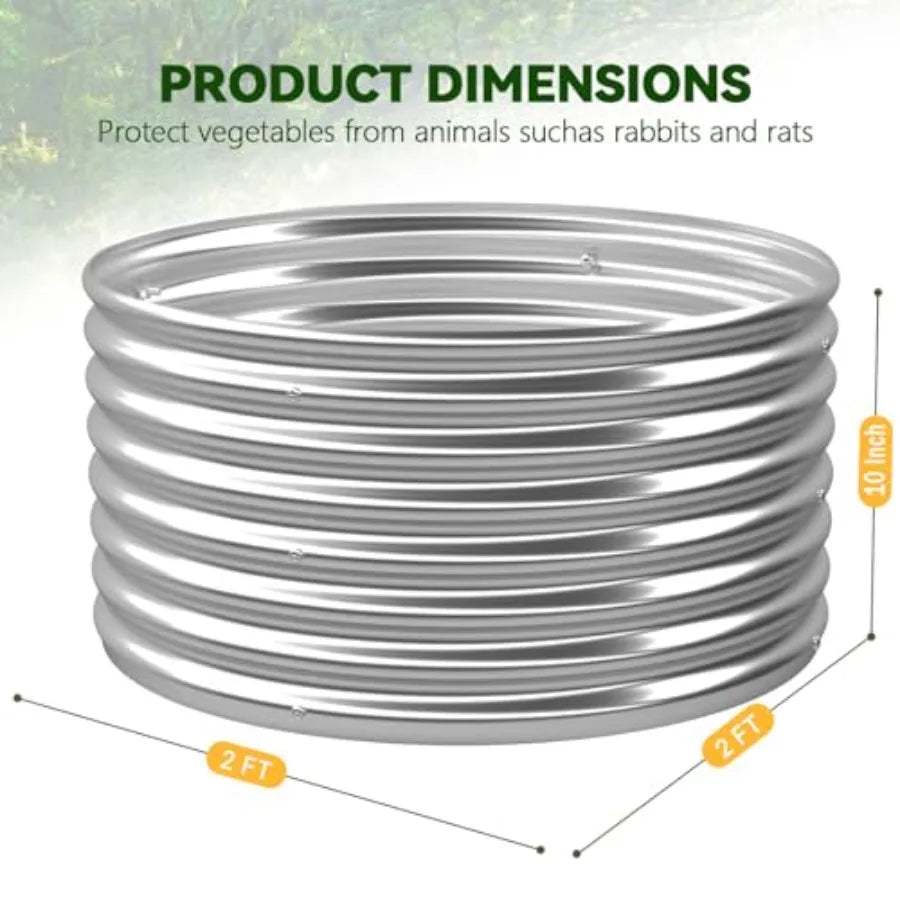 4 Pack 2x2 FT Round Galvanized Raised Garden Bed