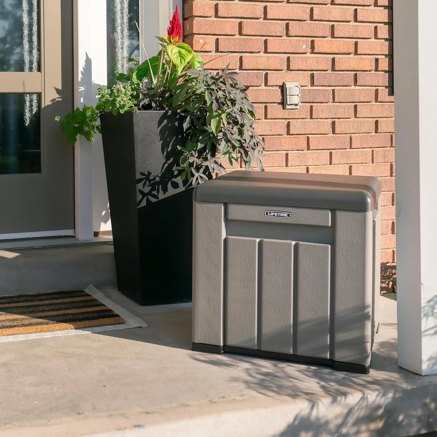 Outdoor Storage Cube Deck Box for Package Delivery, Patio Furniture Cushions, Garden Tools, Pool Accessories, 25 Gallon