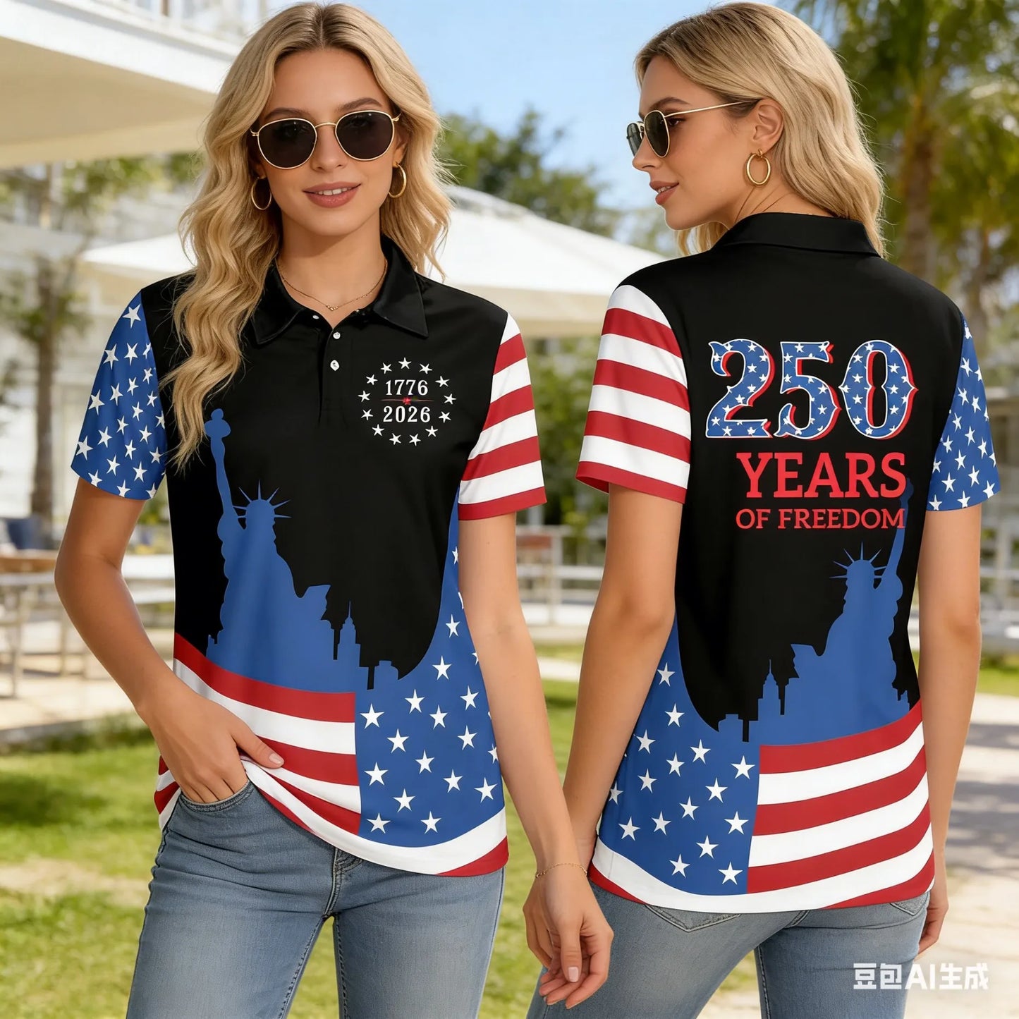 America Polo Shirt for Men New Summer New 1776-2026 Polo for Men Women 250th Anniversary Polo Shirts 4th Of July