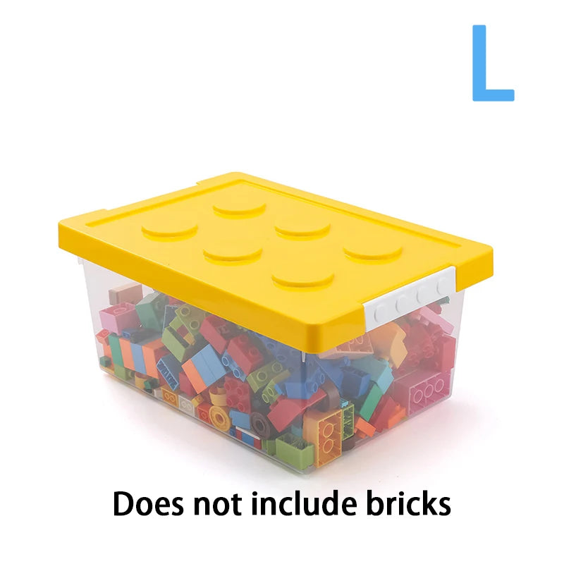 Kids Building Block Storage Box – 1‑Piece Plastic Toy Organizer & Snack Case Container