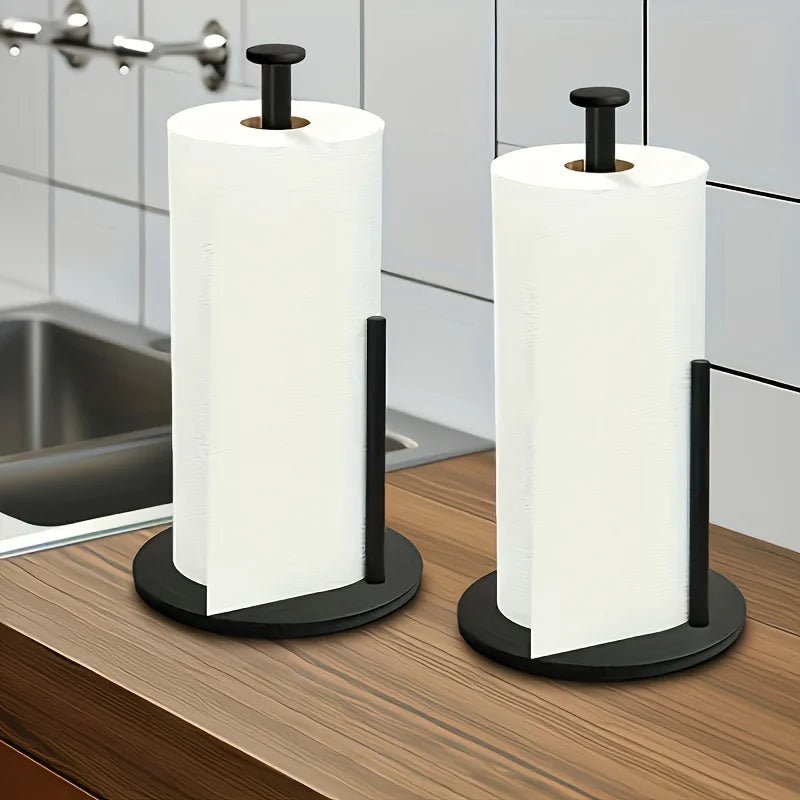 Stainless Steel Paper Towel Holder – Weighted Base Countertop Kitchen Organizer, Heavy Duty Space-Saving Design