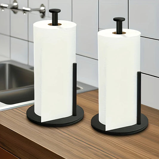 Stainless Steel Paper Towel Holder – Weighted Base Countertop Kitchen Organizer, Heavy Duty Space-Saving Design