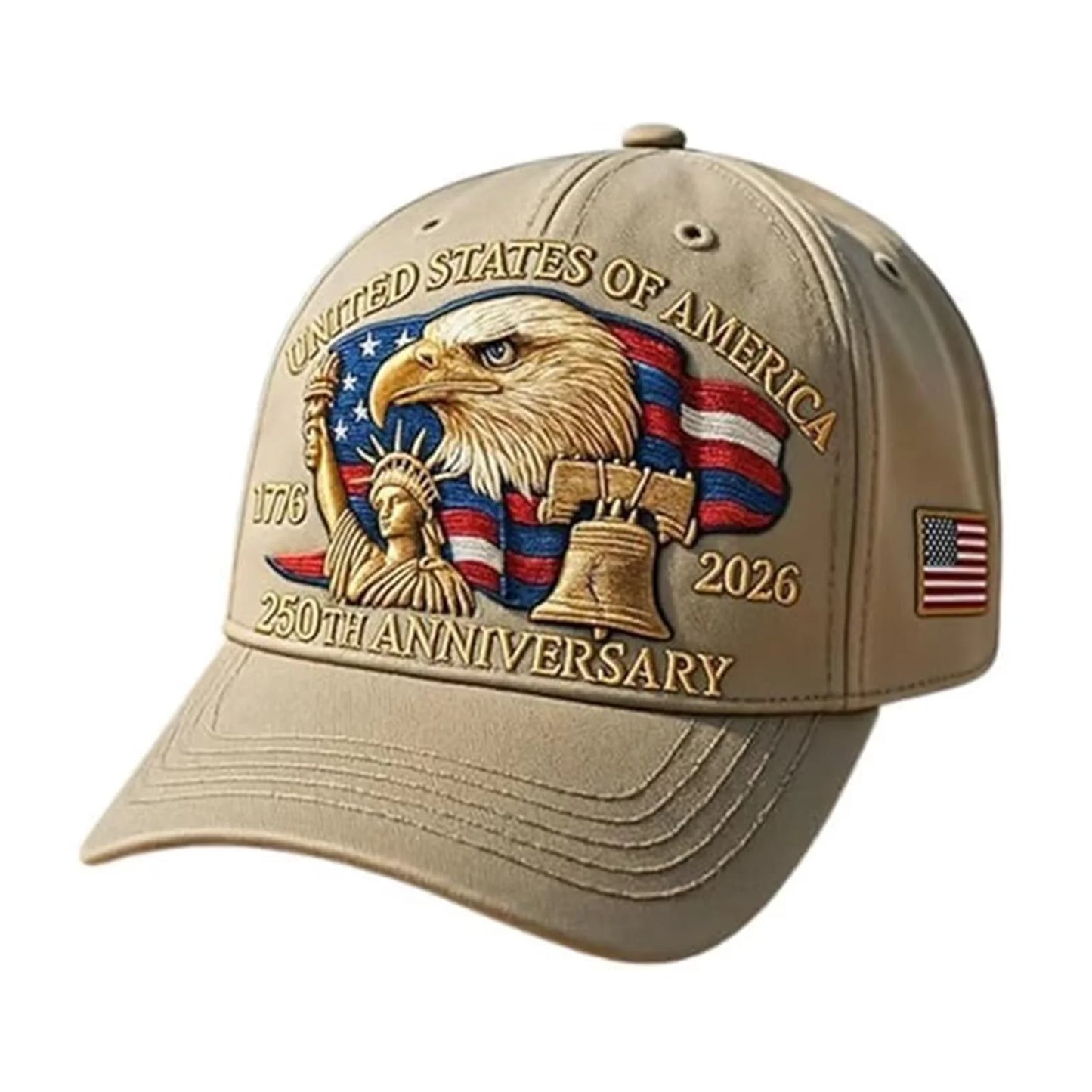 250th Anniversary Hat USA Patriotic Baseball Cap - Eagle Embroidered Baseball Hats for Men Women 250 Year Anniversary Cap
