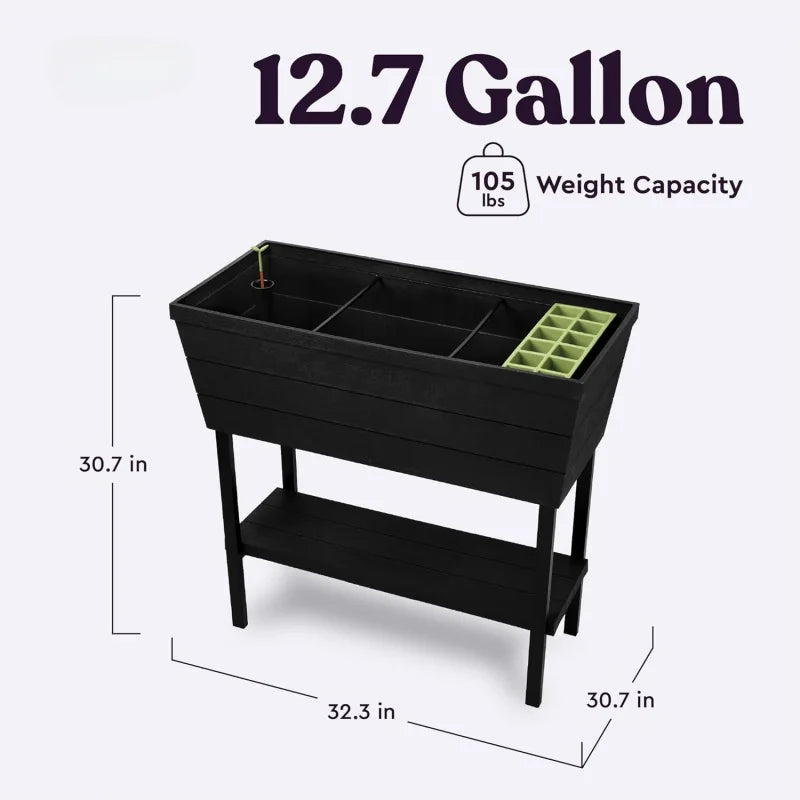 12‑Gallon Urban Bloomer Raised Garden Bed – Elevated Planter for Patios, Balconies & Backyards