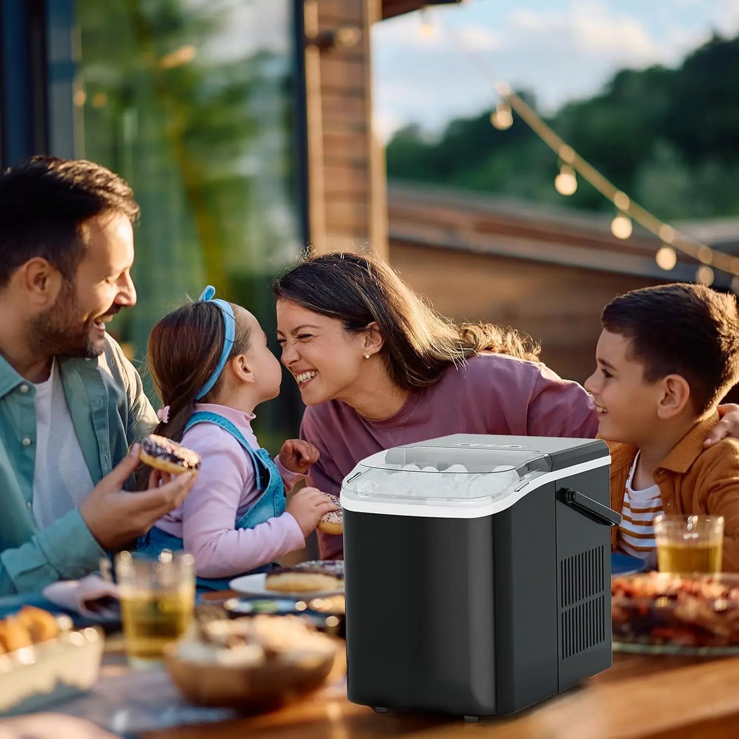 Portable Ice Maker Machine, 9 Cubes in 6 Mins, 26lbs Daily, Auto-Clean with Basket & Scoop