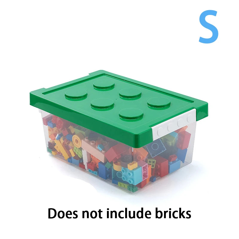 Kids Building Block Storage Box – 1‑Piece Plastic Toy Organizer & Snack Case Container