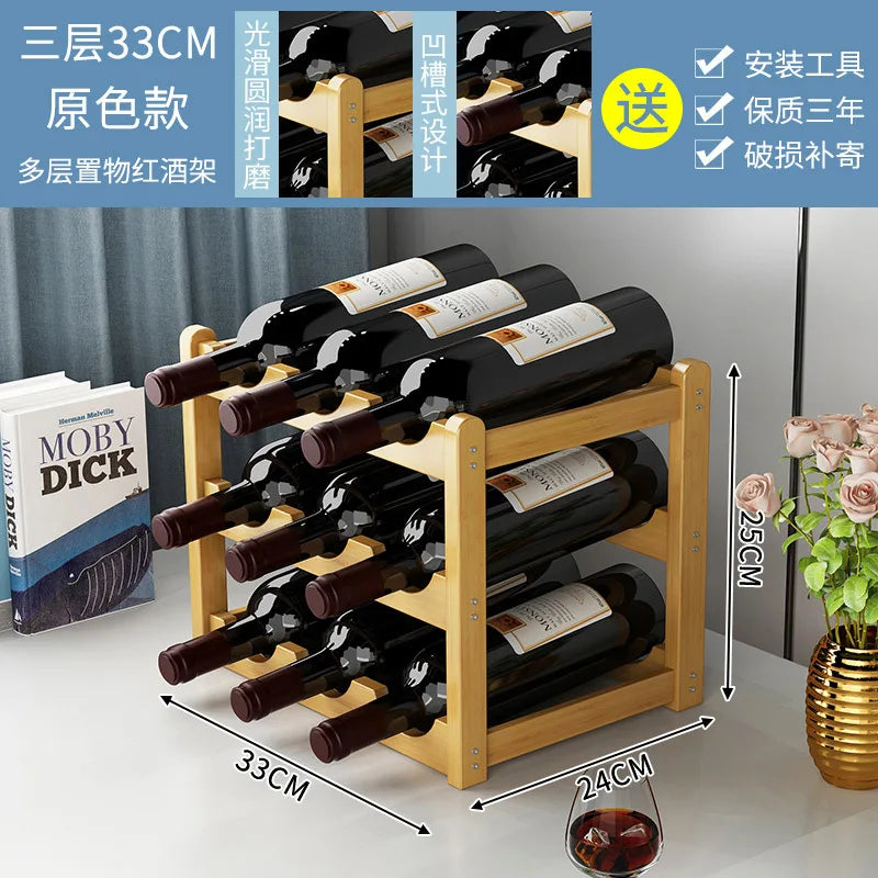 Wine rack display, Bamboo lattice Storage