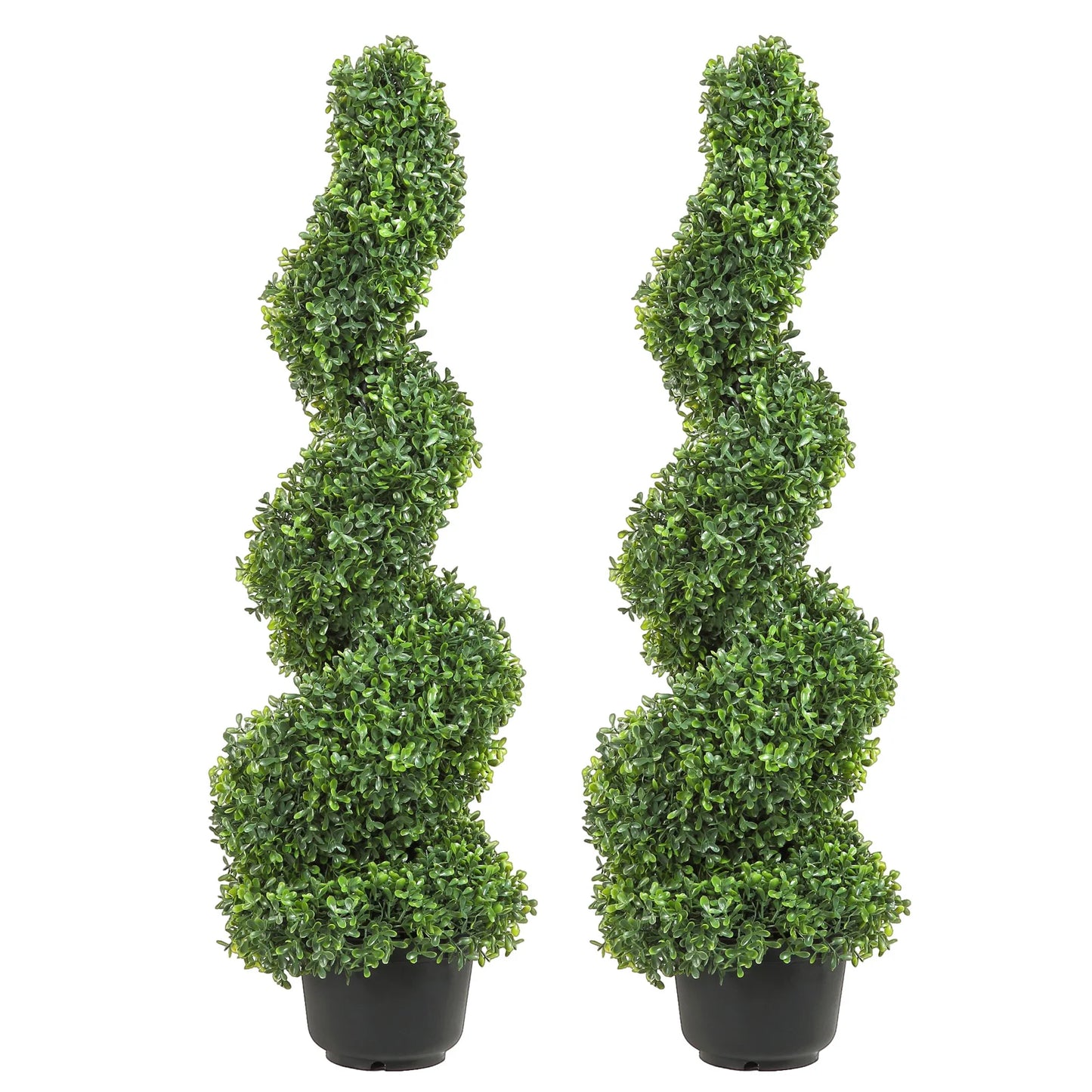 UV‑Resistant Boxwood Spiral Topiary – 24–48" Artificial Plant (1 or 2 Pack)