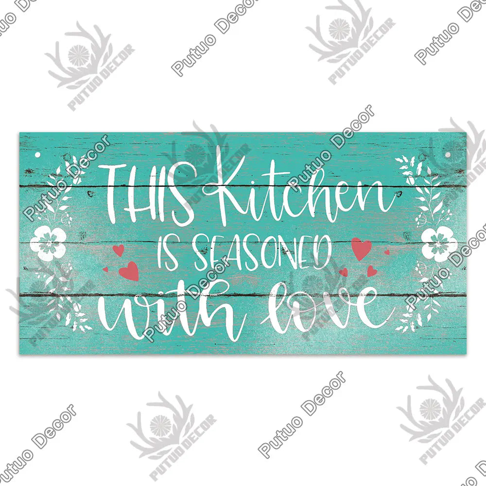 Decor Coffee Wooden Signs - Plaque Wood Plate Rustic Hanging for Cafe, Bar, or Kitchen