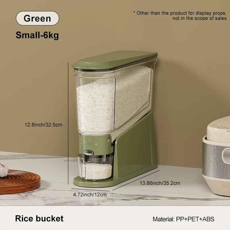 11/22lb. Sealed Rice & Cereal Dispenser – Moisture‑Proof, Insect‑Proof Storage Bucket with Measuring Cup
