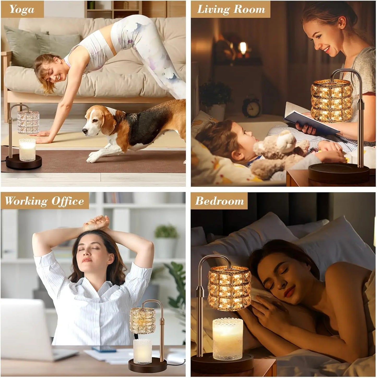 Adjustable‑Height Candle Warmer Lamp with Timer & Dimmer – Flameless, Clean, Even Wax Melting