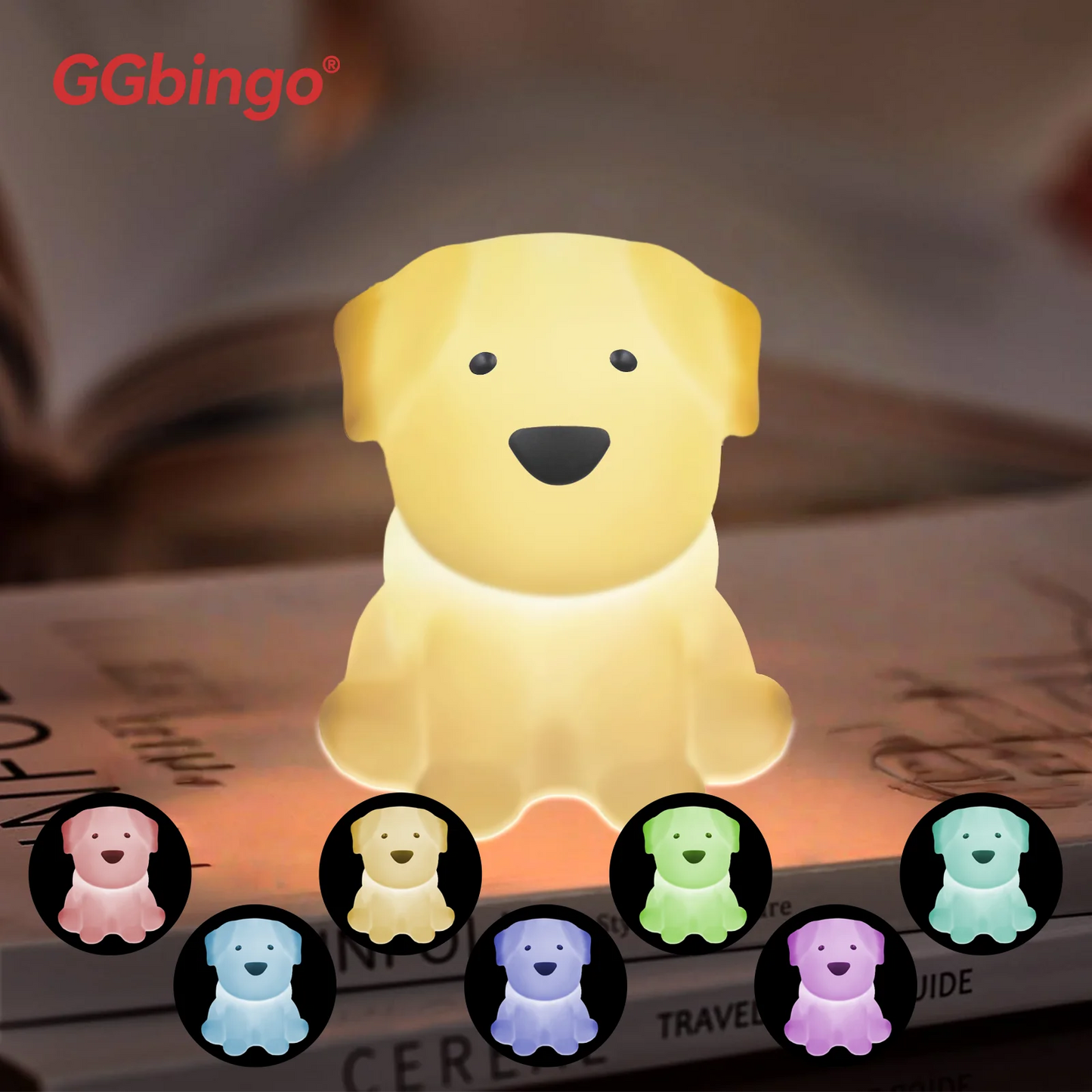 Pear Night Light 7-Colors, Dimmable Touch-Controlled, Silicone, USB Rechargeable