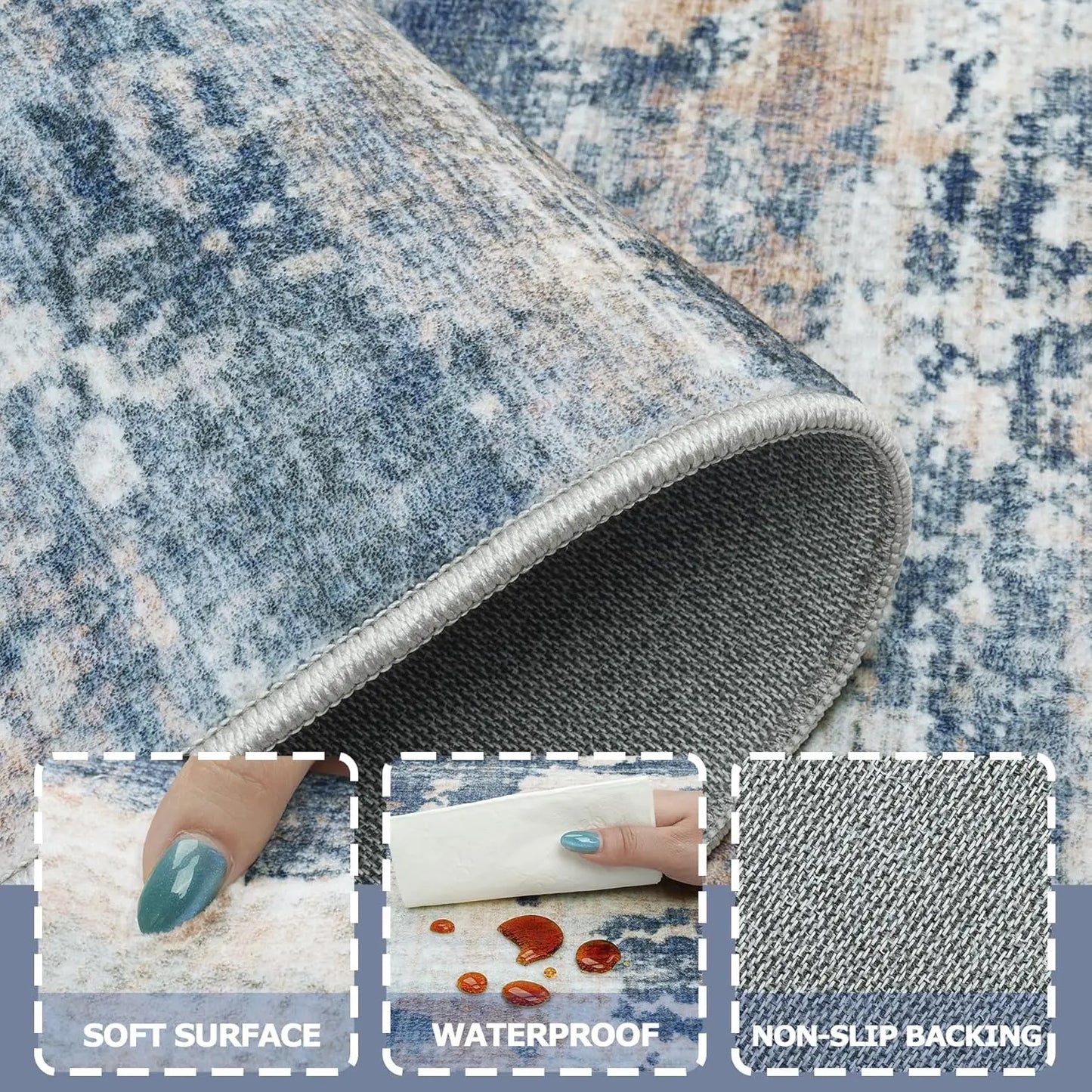 9x12 Area Rug – Machine Washable, non‑Slip & Stain Resistant