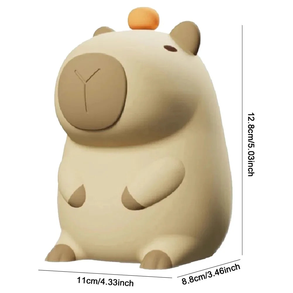 Rechargeable Capybara Night Light, Dimmable-Touch Lamp, Silicone