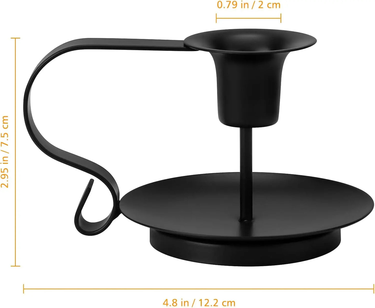 Vintage Metal Candlestick Holders – Matte Black Taper Stands (Set of 2)