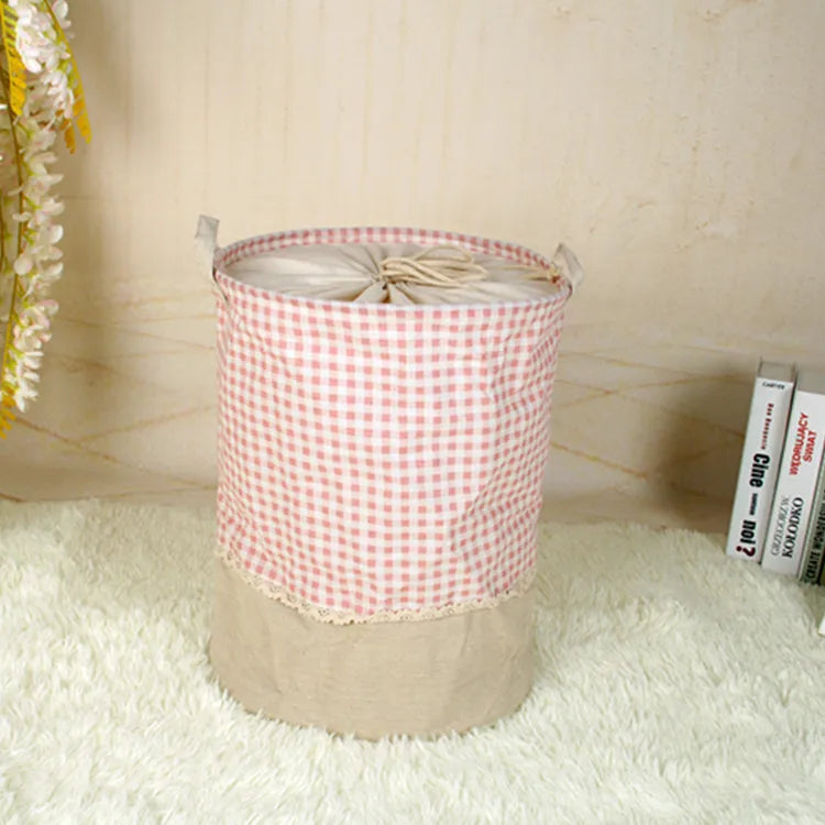 The beam port Linen Multi-function Handle Stackable storage barrel Laundry basket Toy Storage box
