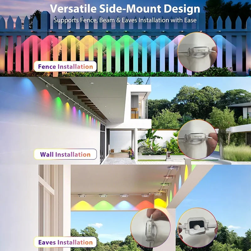 300FT Permanent Outdoor Lights – DIY Color‑Changing, Music Sync & Waterproof Design