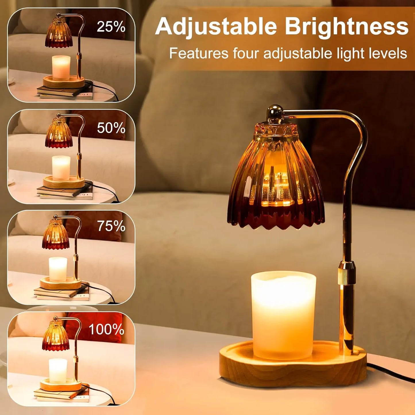 Candle Warmer Lamp for Jar Candles, with Timer, Dimmable