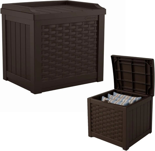 Java Resin Outdoor Storage Box, Weatherproof Patio Storage Bin Container for Seating/Storage