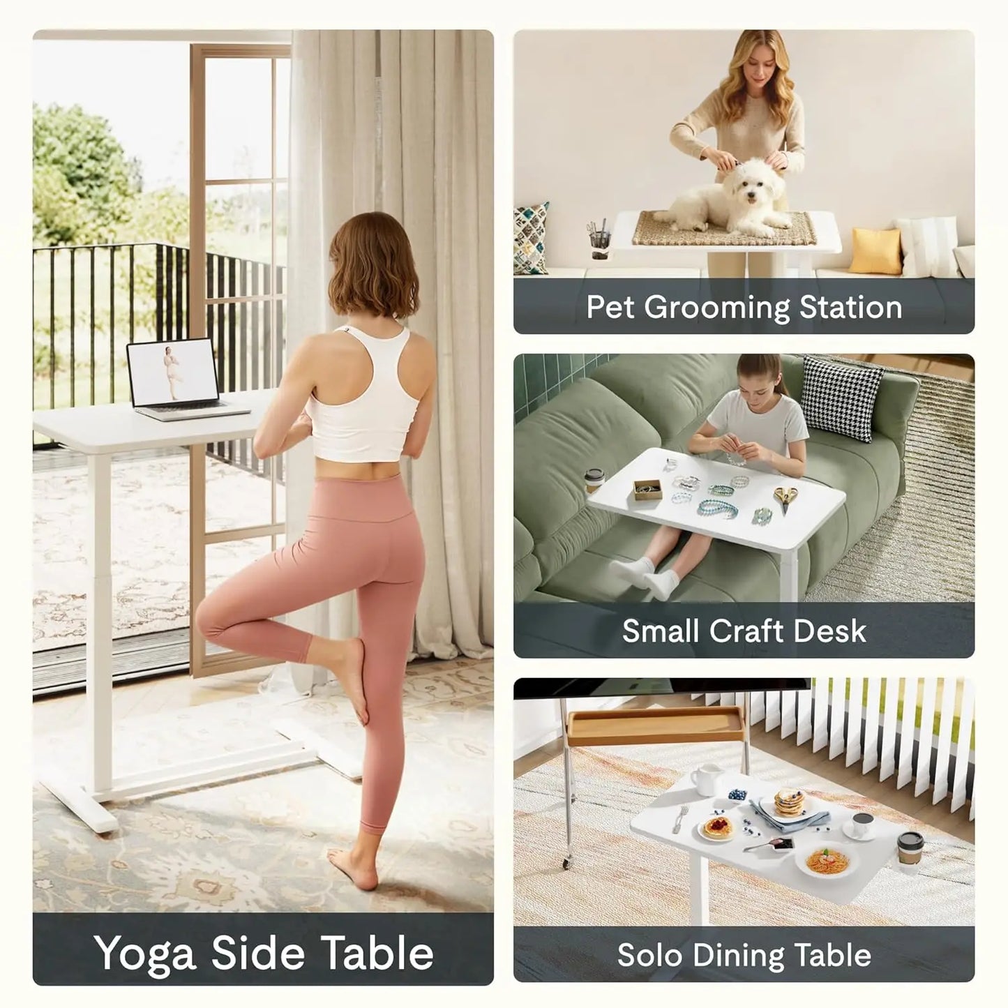 Compact Mobile Standing Desk – Pneumatic Height‑Adjustable Laptop Cart for Small Rooms