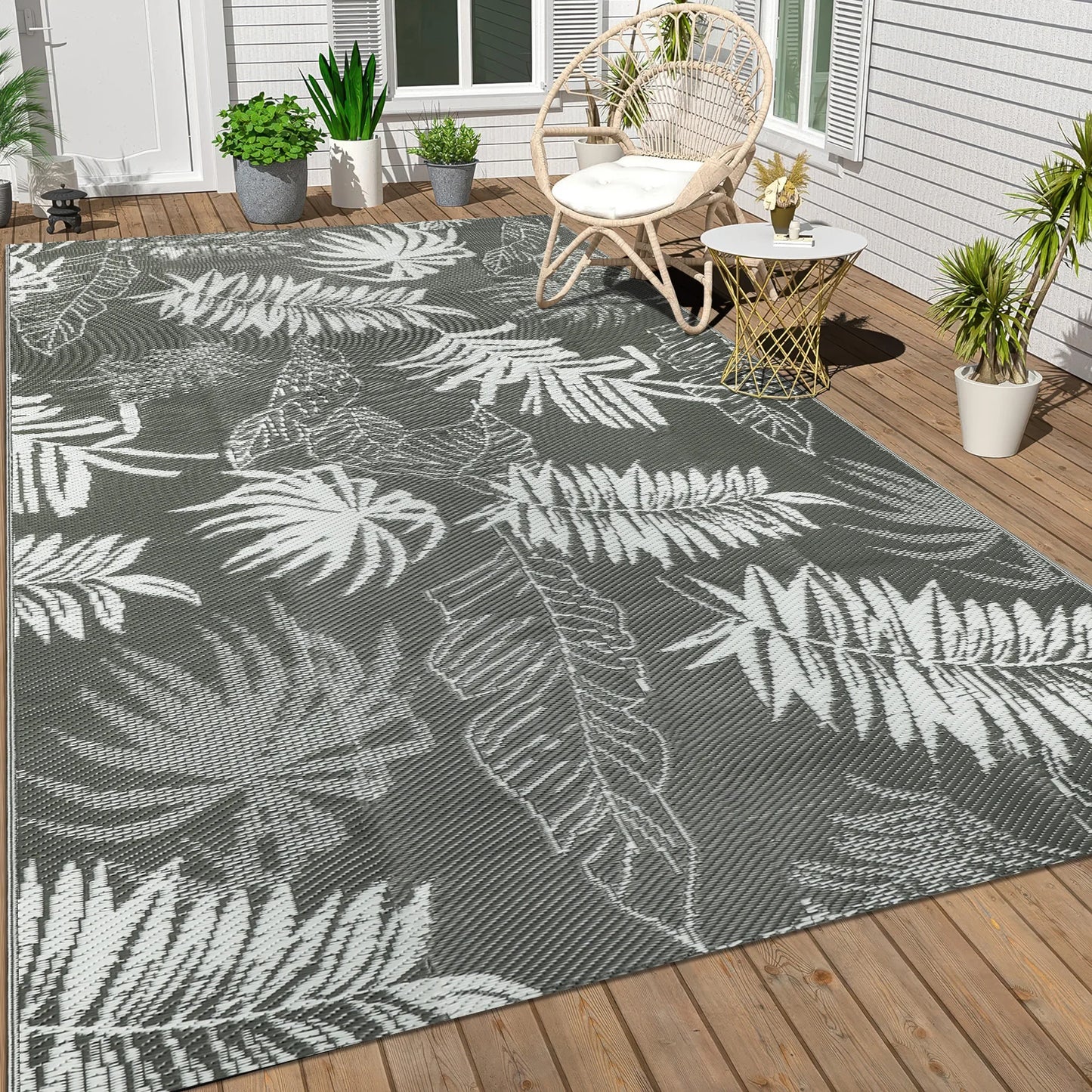 Outdoor Rug, Waterproof, Reversible