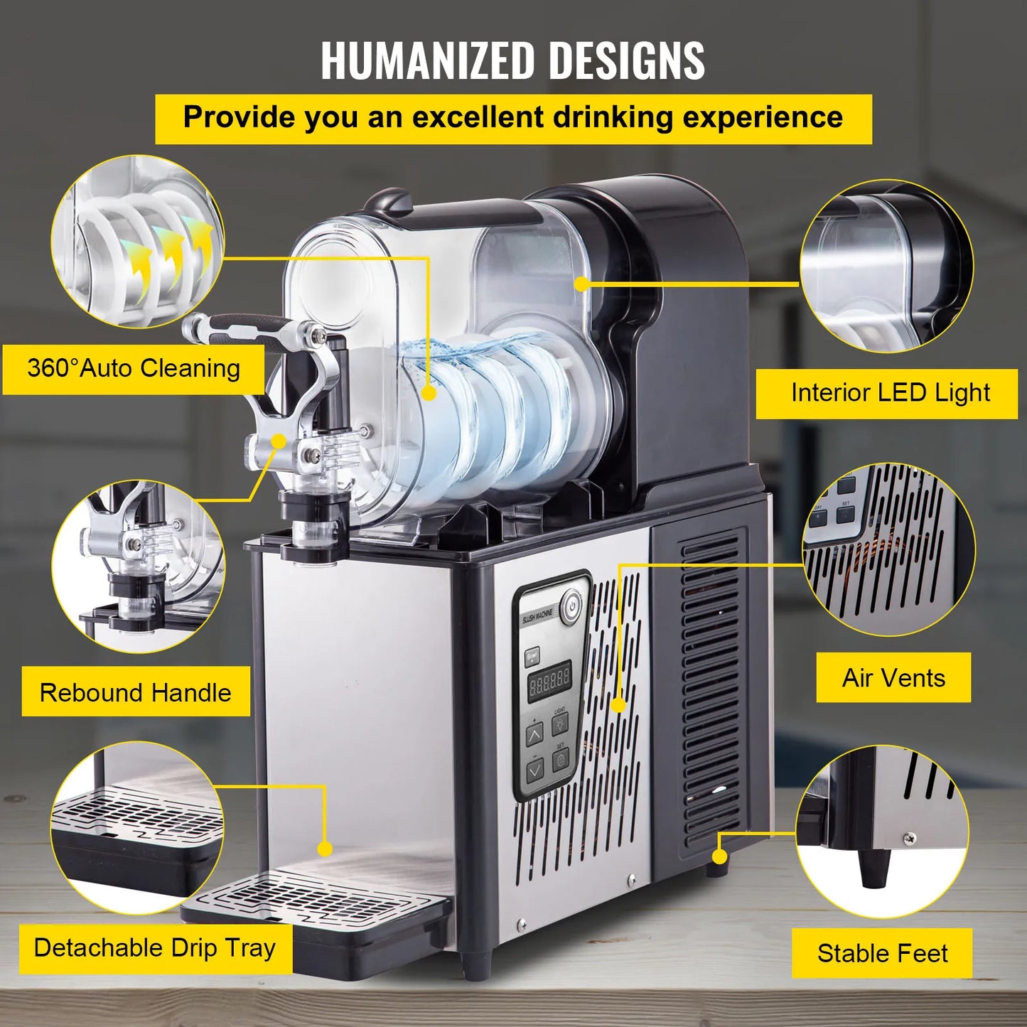 3L/6L Commercial Slush Maker – Frozen Smoothie Drink Dispenser