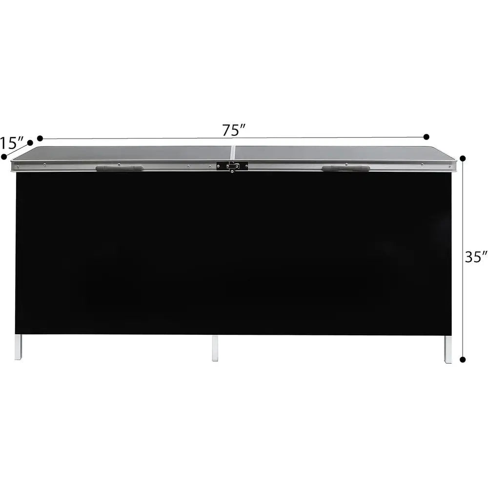 Black Portable Bar Table – Compact Folding Beverage Table