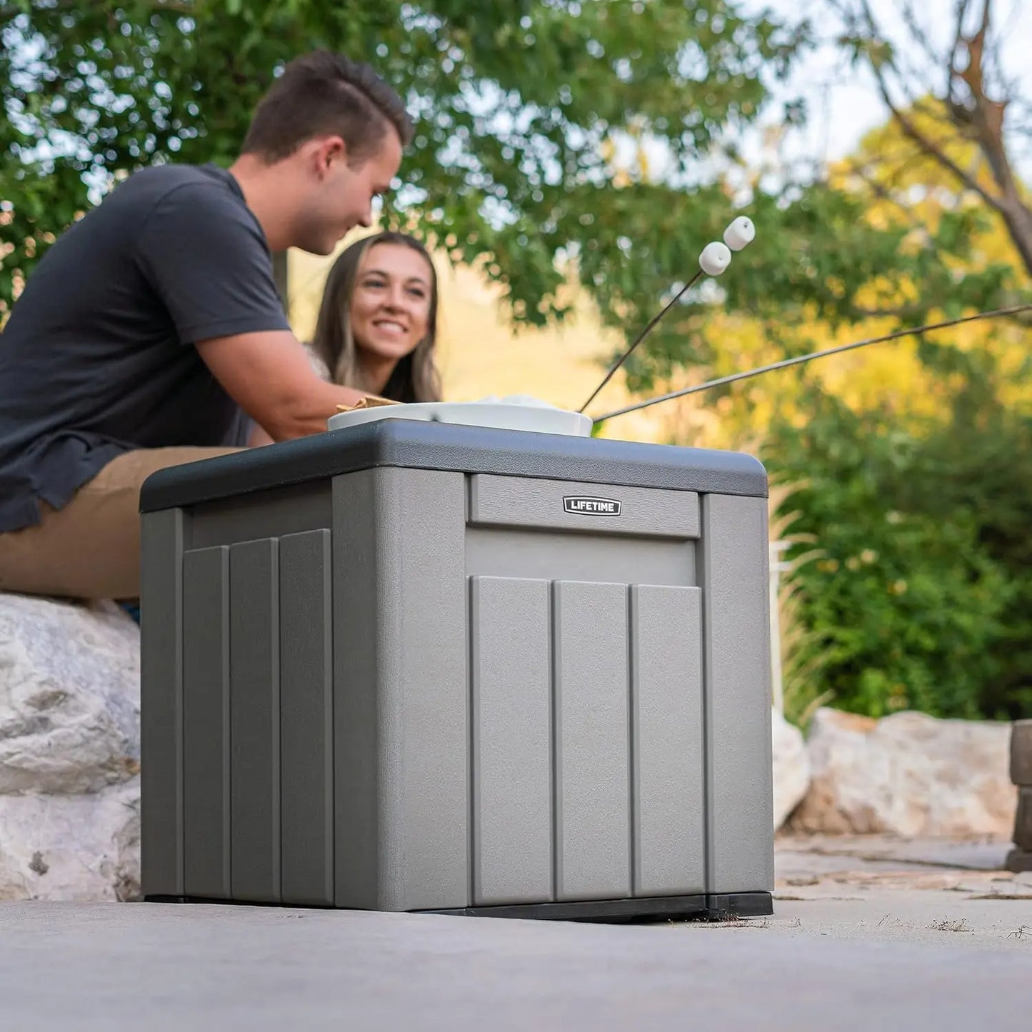 Outdoor Storage Cube Deck Box for Package Delivery, Patio Furniture Cushions, Garden Tools, Pool Accessories, 25 Gallon