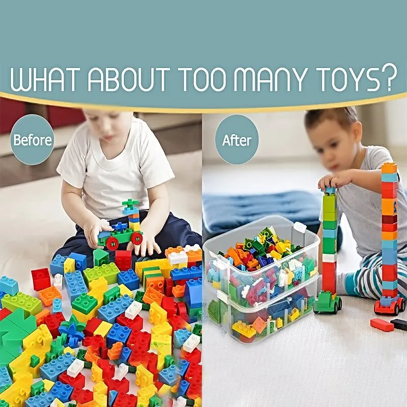 Toy Storage Box for Hats, Bricks, and Toy Containers - Stackable Organizer