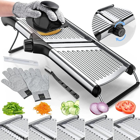 Adjustable Mandoline Food Slicer – Multi‑Blade Vegetable Cutter for Fast Kitchen Prep