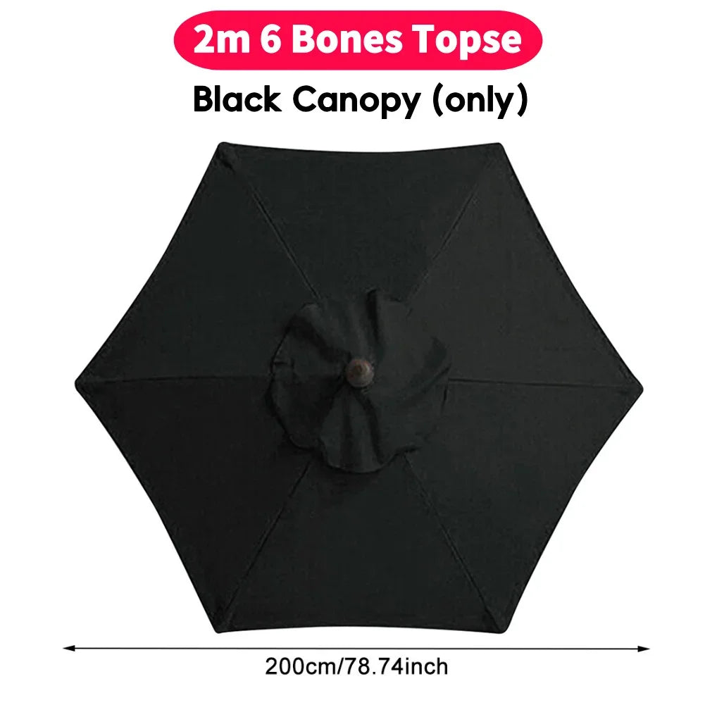10ft Patio Umbrella Replacement Canopy – 6‑Rib UV‑Resistant Outdoor Cover