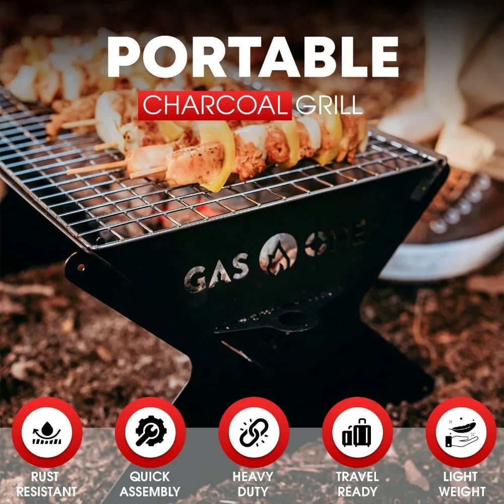 15" Foldable Charcoal Grill – Portable Outdoor BBQ for Camping, Backyard & Patio