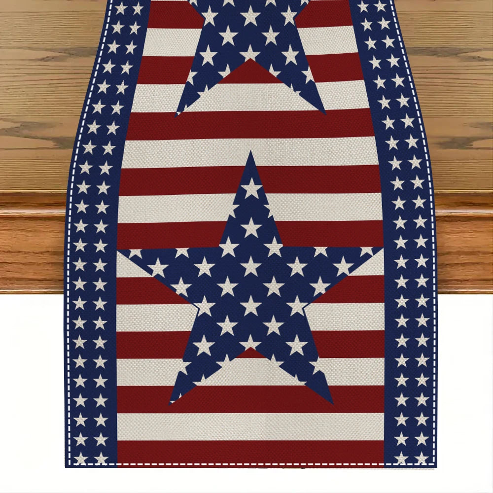 4th of July Stars Table Runner – Modern Patriotic Kitchen Décor