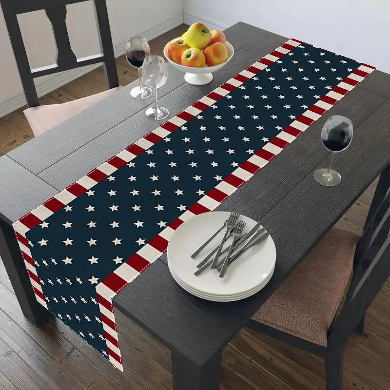 4th of July Stars Table Runner – Modern Patriotic Kitchen Décor