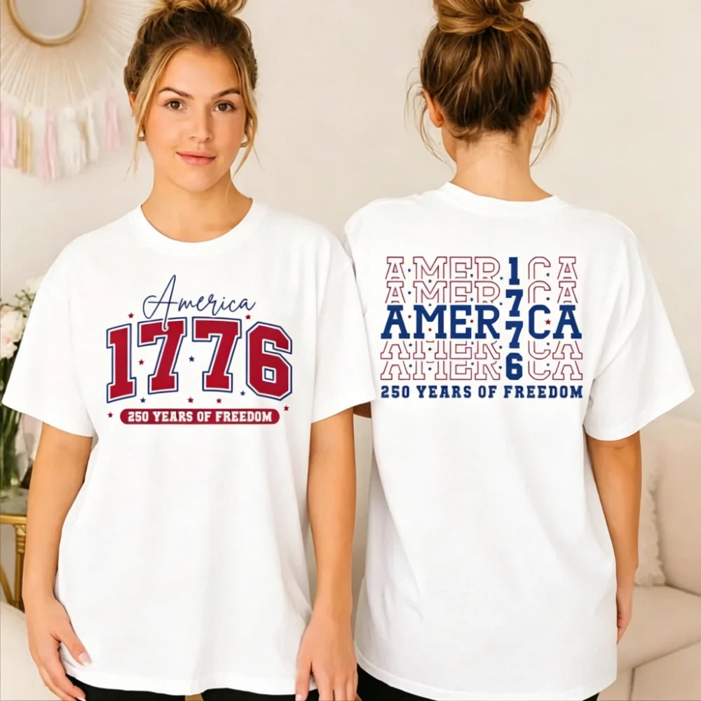 America 250 Years of Freedom Shirt 1776 USA 250th Anniversary Tee - Independence Day July 4th Men Women Unisex Fashion Cotton Tops