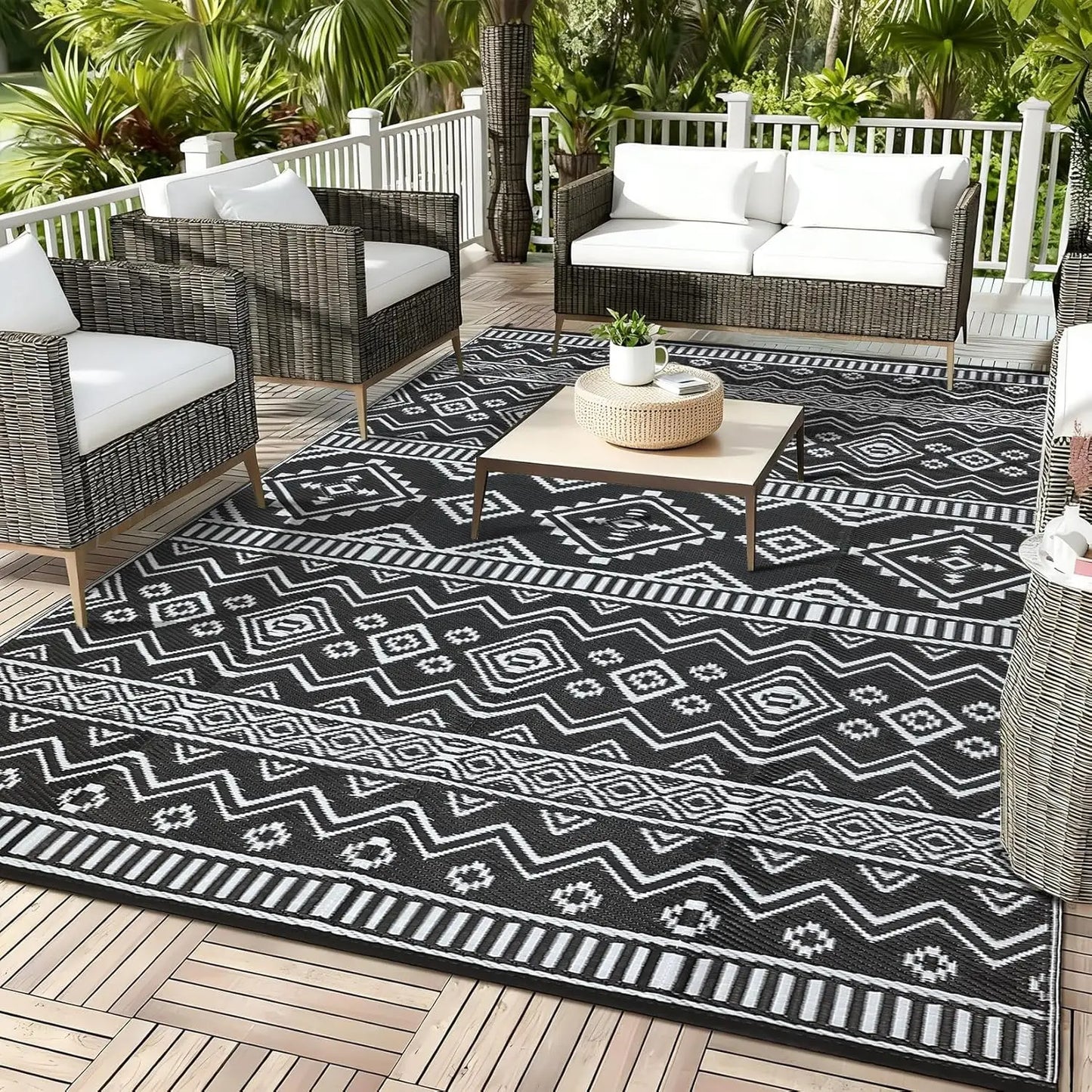 Waterproof Outdoor Rug Reversible, Foldable, UV Resistant