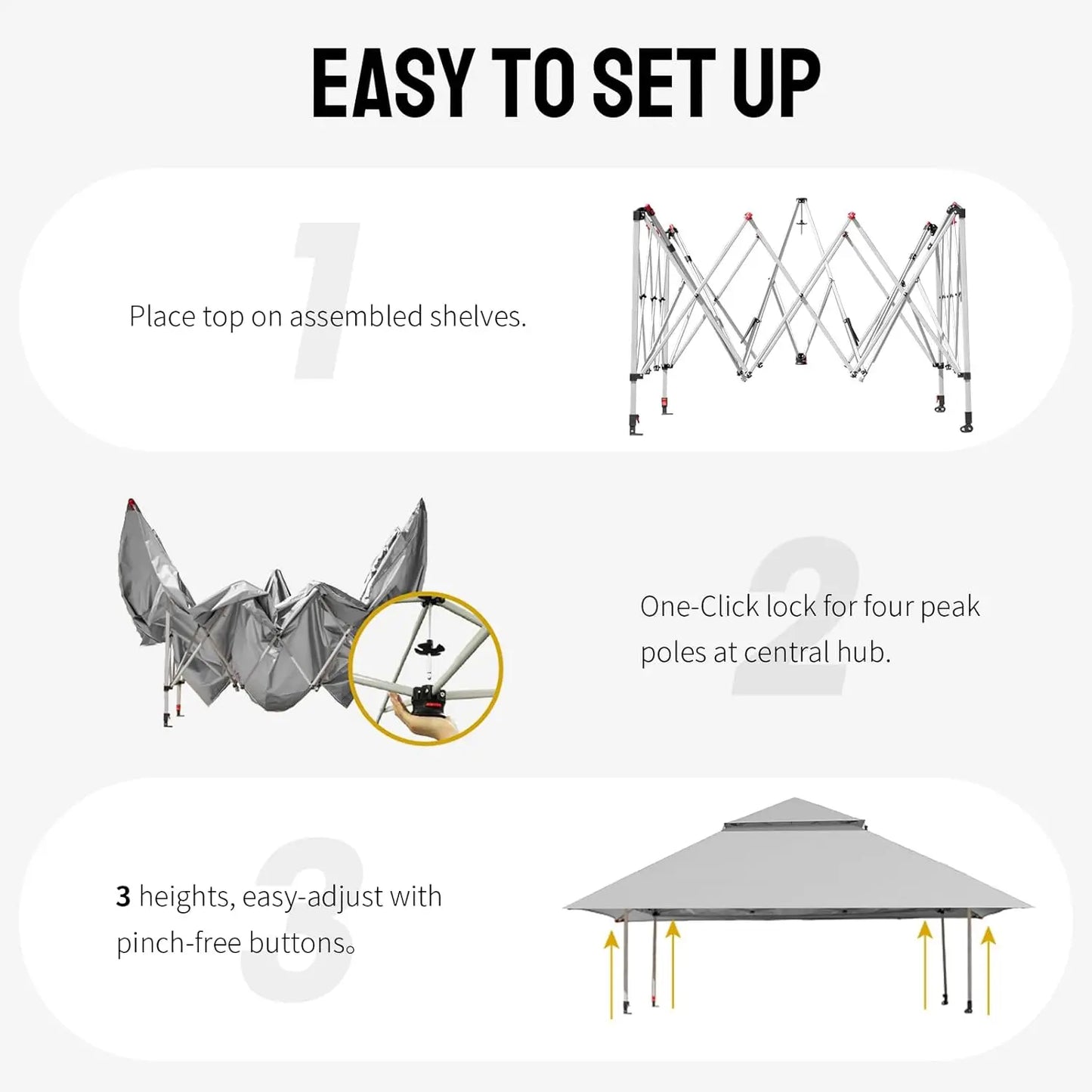 13×13 Waterproof Canopy Tent – Large Pop‑Up Outdoor Shade Shelter for Patio & Backyard