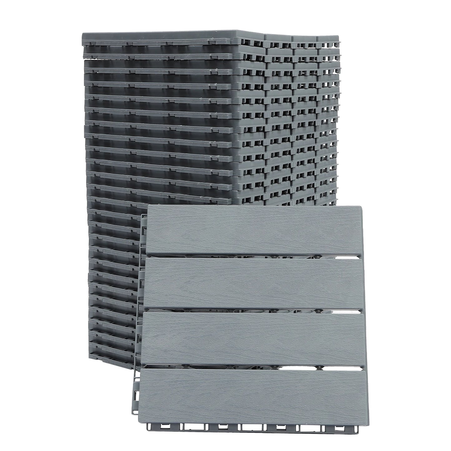 12"×12" Interlocking Deck Tiles – Waterproof, Anti‑Slip Outdoor Flooring for Balcony, Garden & Porch (Snap‑Lock Design)