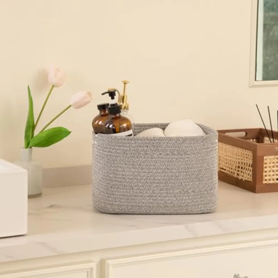 Premium 4-Pack Handwoven Shelf Storage Baskets