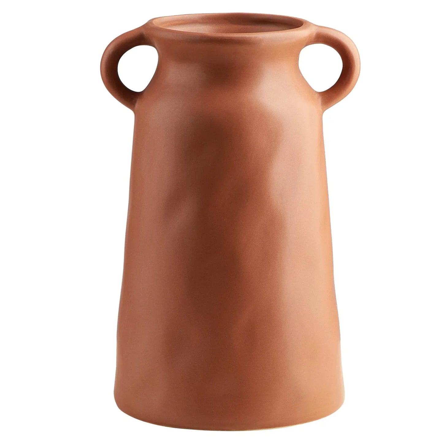 8.66" Terracotta Ceramic Vase – Rustic Farmhouse Decorative Flower Vase for Home, Bedroom, Living Room & Table Centerpieces